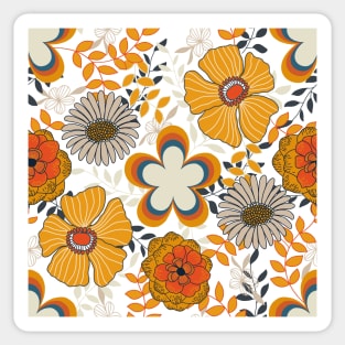 70s floral pattern Sticker